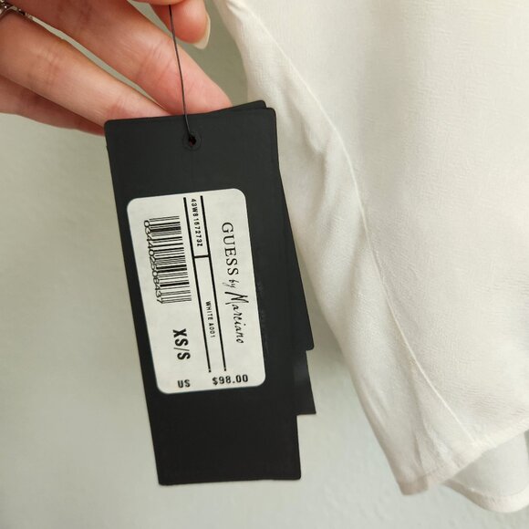 Guess Marciano white flowy kaftan top S NWT - Picture 4 of 4